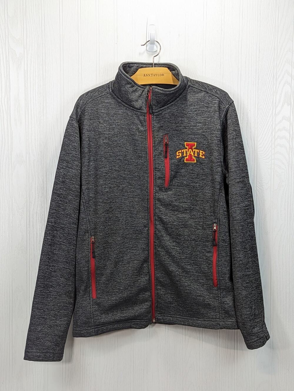 Colosseum Iowa State Cyclones Men's Full Zip Gray Sweatshirt Jacket Size Med